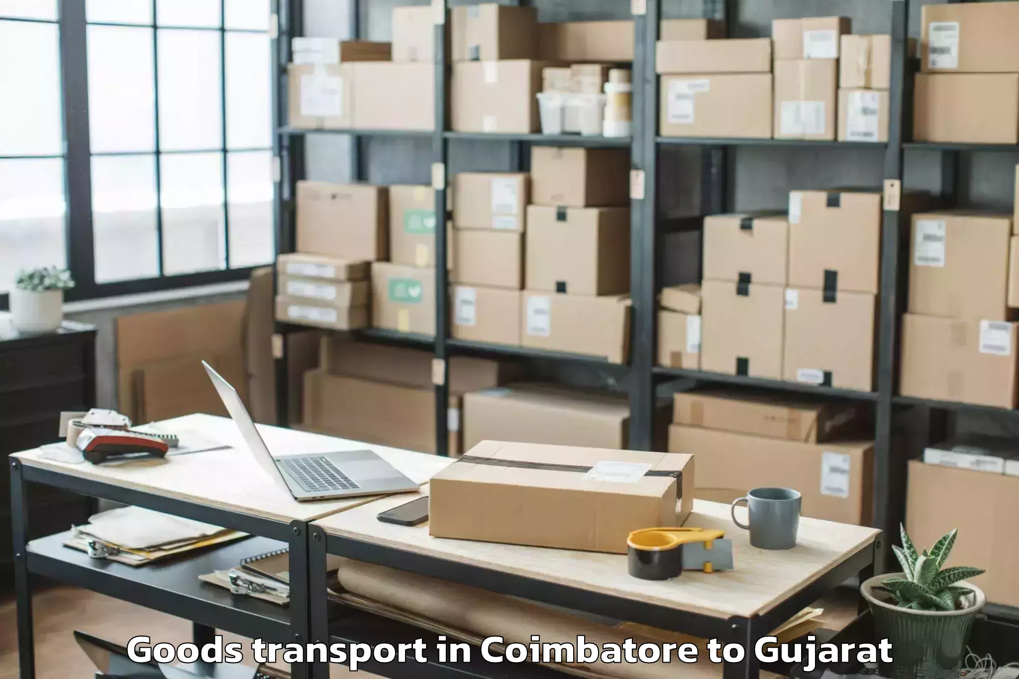 Hassle-Free Coimbatore to Lodhika Goods Transport